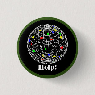 Chapa Redonda De 2,5 Cm Día de la Tierra, wireframe, personalizado