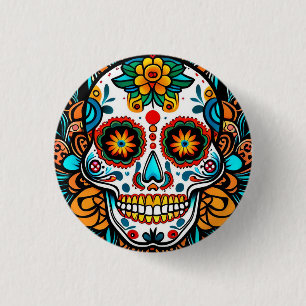 Chapa Redonda De 2,5 Cm Dia de los Muertos