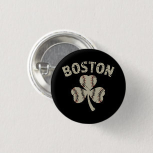 Chapa Redonda De 2,5 Cm Día de San Patricio Irlandés Trebol de Boston Vint