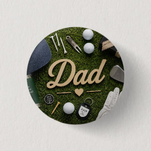 Chapa Redonda De 2,5 Cm Día del Padre para Papá Golfista