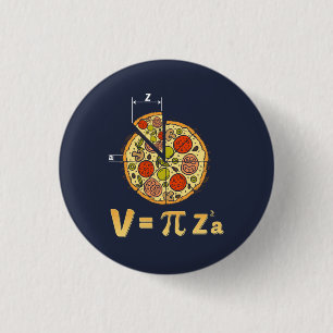 Chapa Redonda De 2,5 Cm Día del Pi Fórmula de Pizza para Frikis de las Mat