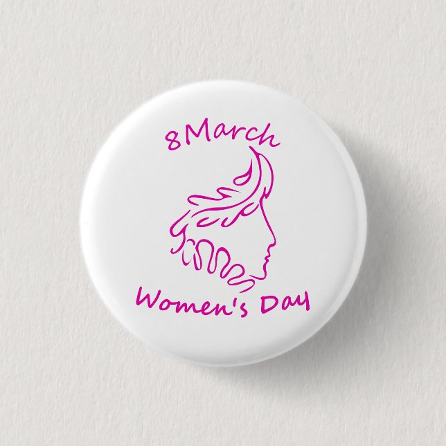 Chapa Redonda De 2,5 Cm Día Internacional de la Mujer 8 Marzo (Anverso)