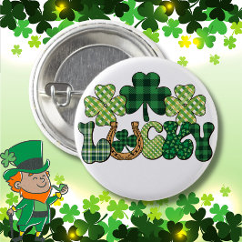 Chapa Redonda De 2,5 Cm Día Verde de Lucky St Patricks
