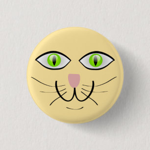 Chapa Redonda De 2,5 Cm Dibujo Animado Cara Divertida Gato-29034