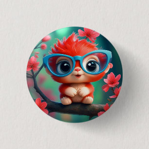 Chapa Redonda De 2,5 Cm Dibujo Animado de Fantasía Lindo con Gafas-68807