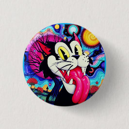 CHAPA REDONDA DE 2,5 CM DIBUJO ANIMADO DE GATO