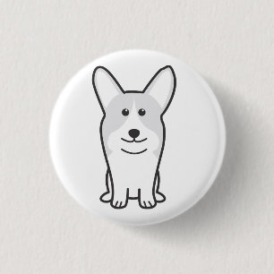Chapa Redonda De 2,5 Cm Dibujo animado del perro del Corgi Galés del