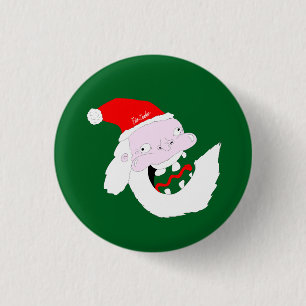 Chapa Redonda De 2,5 Cm Dibujo animado tonto y divertido de Santa Claus