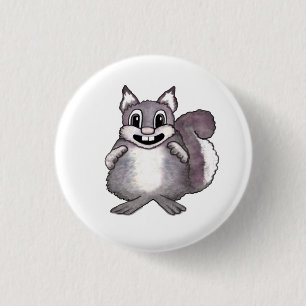 Chapa Redonda De 2,5 Cm Dibujo de caricatura de ardilla feliz