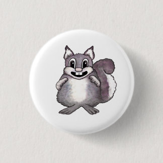 Chapa Redonda De 2,5 Cm Dibujo de caricatura de ardilla feliz