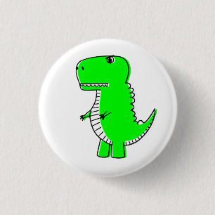 Chapa Redonda De 2,5 Cm Dibujo de dinosaurio verde