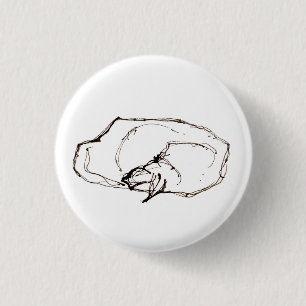 Chapa Redonda De 2,5 Cm Dibujo de gato dormido con pluma y tinta