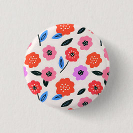 Chapa Redonda De 2,5 Cm Dibujo Han patrón de flores