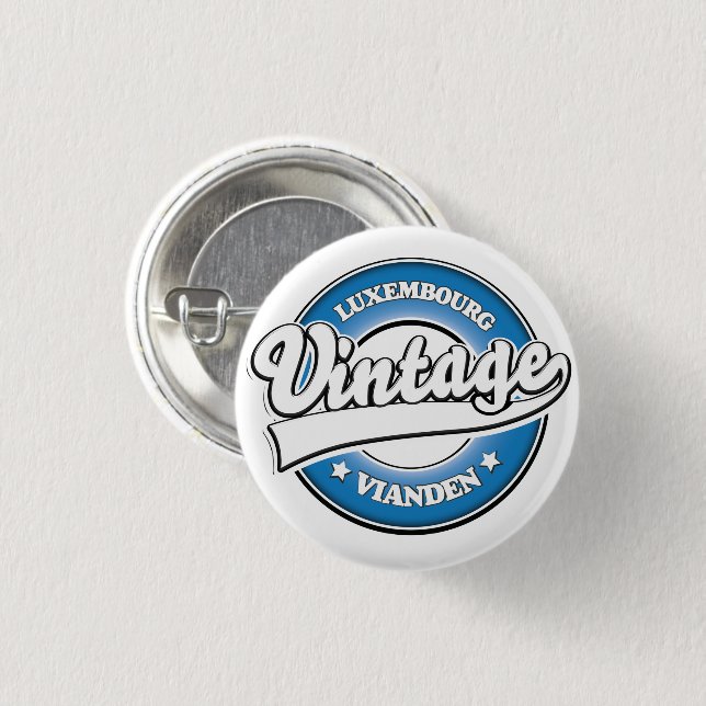 Chapa Redonda De 2,5 Cm Diekirch luxembourg retro logo  (Anverso y reverso)