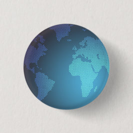 Chapa Redonda De 2,5 Cm Digital Dot World Map Gradient Art