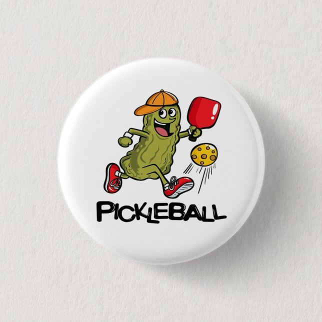 Chapa Redonda De 2,5 Cm Dill funny jugando pickleball  (Anverso)