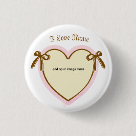 Chapa Redonda De 2,5 Cm Dingus Bows & Heart Personalizado