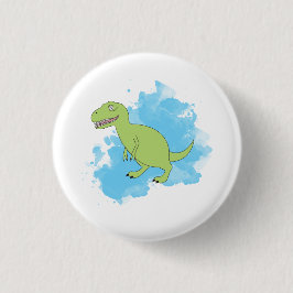Chapa Redonda De 2,5 Cm Dinosaurio con diseño de fondo acuarela