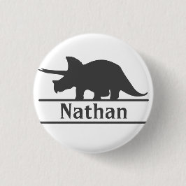 Chapa Redonda De 2,5 Cm Dinosaurio Nombre Personalizado Triceratops