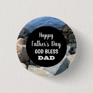 Chapa Redonda De 2,5 Cm Dios bendiga a papá Feliz Día del Padre Rocky Seas