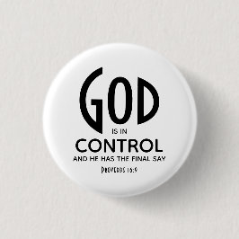 Chapa Redonda De 2,5 Cm DIOS ESTÁ EN CONTROL DE LOS cristianos Inspiradore