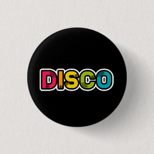 Chapa Redonda De 2,5 Cm DISCO retro vinilo