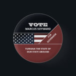 Chapa Redonda De 2,5 Cm Diseñador de bandera de Estados Unidos, activista<br><div class="desc">Diseño de Bandera de Estados Unidos,  distintivo publicitario de activista político de la tienda de tarjetas de visita.</div>