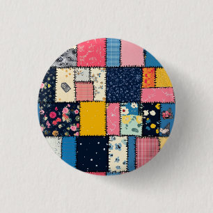 Chapa Redonda De 2,5 Cm Diseño Adorable de Parcheo, Patrón Divertido