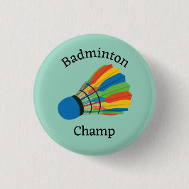 Chapa Redonda De 2,5 Cm Diseño de Badminton