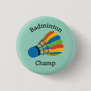 Chapa Redonda De 2,5 Cm Diseño de Badminton