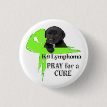 Diseño de cachorro con lazo verde para linfoma