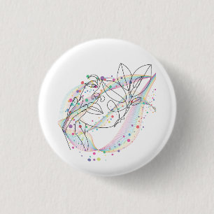 Chapa Redonda De 2,5 Cm Diseño de cara de dibujo lineal simple diseño artí