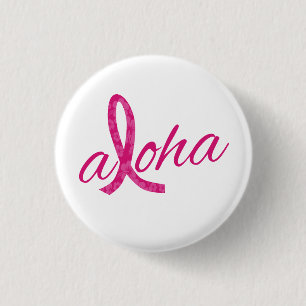 Chapa Redonda De 2,5 Cm Diseño de cinta rosa del Espíritu Aloha para el cá