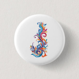 Chapa Redonda De 2,5 Cm diseño de colores abstractos "Vórtice Cromático"