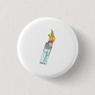 Chapa Redonda De 2,5 Cm Diseño de encendedor y llama