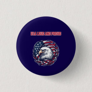 Chapa Redonda De 2,5 Cm Diseño de espíritu americano patriota orgulloso y