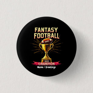 Chapa Redonda De 2,5 Cm Diseño de fútbol divertido campeón de Fantasy Foot