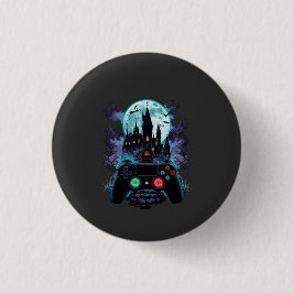 Chapa Redonda De 2,5 Cm Diseño de Gamer de Terror de Castillo Embrujado