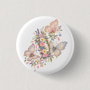 Chapa Redonda De 2,5 Cm Diseño de jardín de mariposas dulces para mágico
