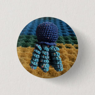 Chapa Redonda De 2,5 Cm Diseño de Jellyfish Amigurumi
