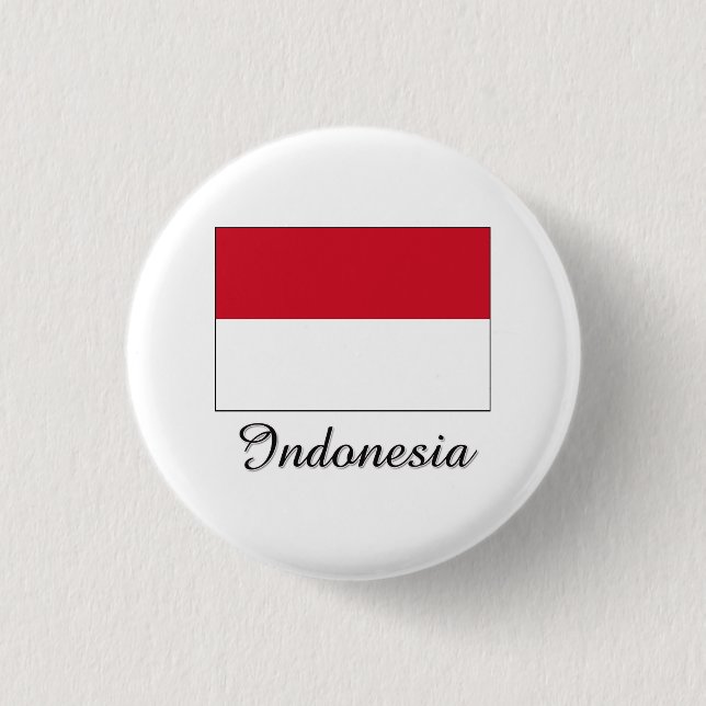 Chapa Redonda De 2,5 Cm Diseño de la bandera de Indonesia (Anverso)