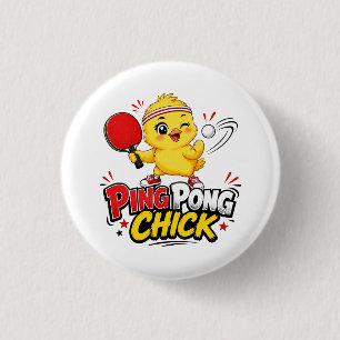 Chapa Redonda De 2,5 Cm Diseño de pollita de Ping Pong linda