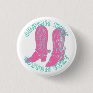 Chapa Redonda De 2,5 Cm Diseño de soltera con botas de vaca