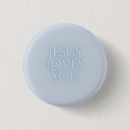 Chapa Redonda De 2,5 Cm Diseño de tipografía cristiana que Jesús ama 