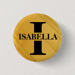 Chapa Redonda De 2,5 Cm Diseño de tipografía de nombre de letra inicial de