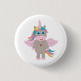 Chapa Redonda De 2,5 Cm Diseño de unicornio arco iris