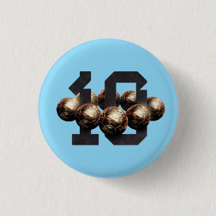 Chapa Redonda De 2,5 Cm Diseño del 10 Balones de oro