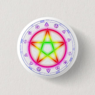 Chapa Redonda De 2,5 Cm Diseño del Orgullo Rúdico del Pentáculo Pagan
