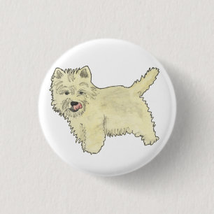 Chapa Redonda De 2,5 Cm Diseño divertido del arte del perro de Terrier de