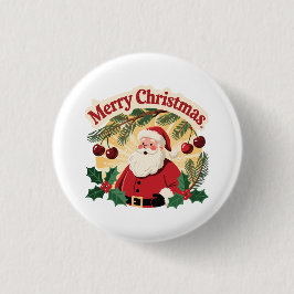 Chapa Redonda De 2,5 Cm Diseño Feliz Navidad